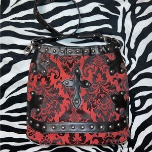 Elegant Red and Black Women's Bag